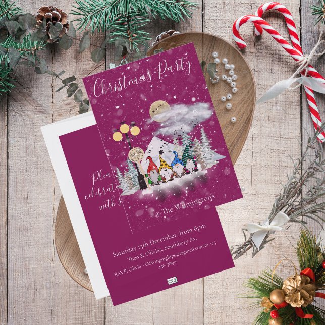 Invitation de Noël du Quatuor Elf (Elf Quartet Christmas Party Invitation)