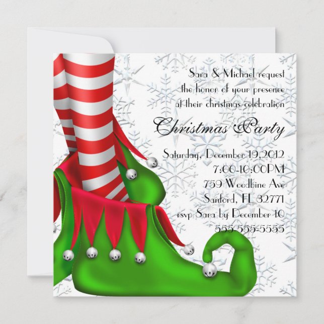 invitation de noël elf shoe (Devant)