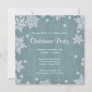 Invitation de Noël en bois rustique