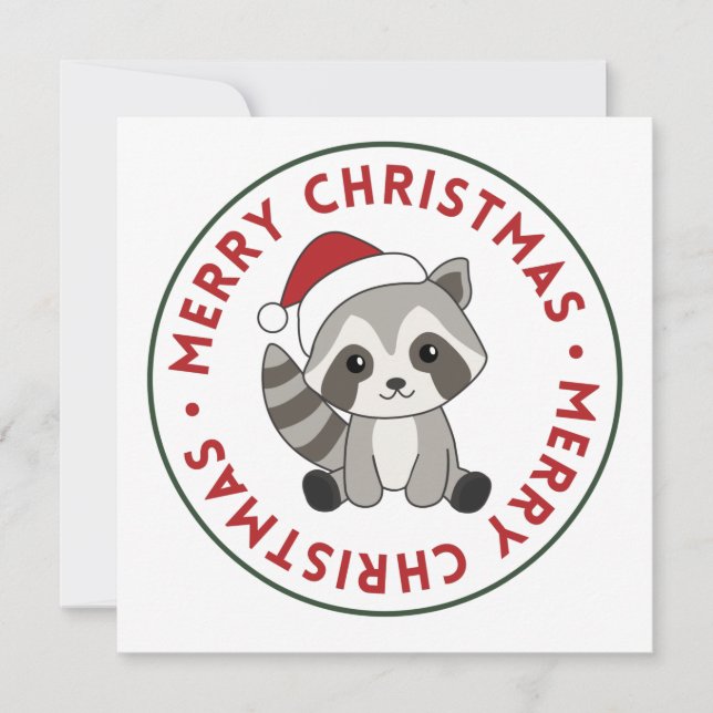 Invitation de Noël en neige d'hiver pour ratons la (Devant)