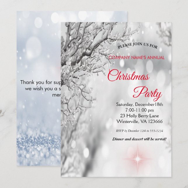 Invitation de Noël festive élégante (Devant / Derrière)
