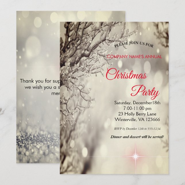 Invitation de Noël festive élégante (Devant / Derrière)