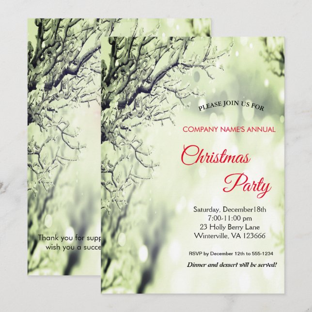 Invitation de Noël festive élégante (Devant / Derrière)