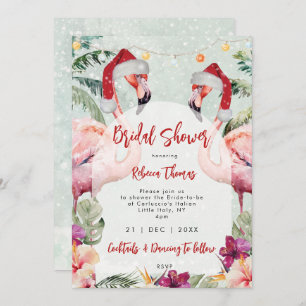 invitation de noël flamingo nuptiale