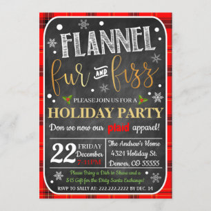 Invitation de Noël Flannel Fur & Fizz