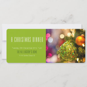 Invitation de Noël Green Bauble