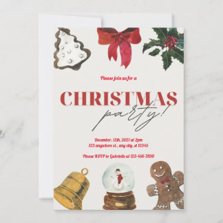 Invitation de Noël Holiday Holly