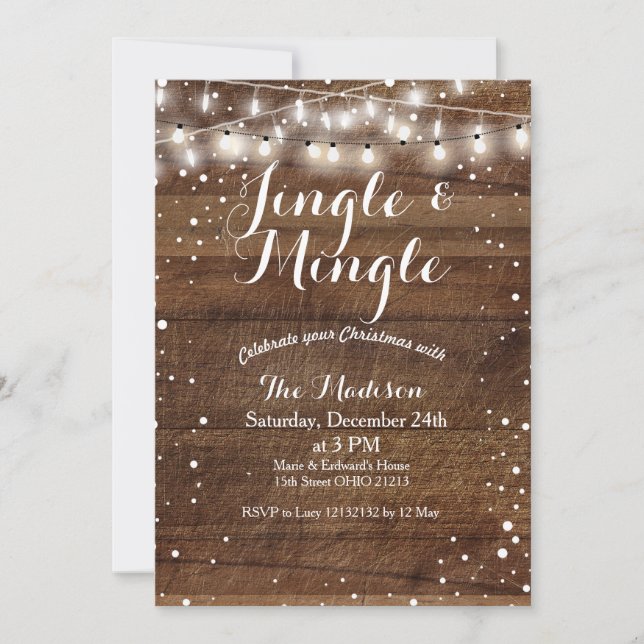 Invitation de Noël Jingle & Mingle (Devant)