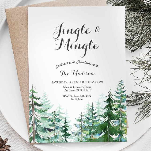 Invitation de Noël Jingle & Mingle (Créateur téléchargé)