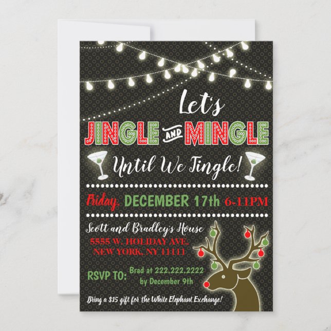Invitation de Noël Jingle & Mingle (Devant)