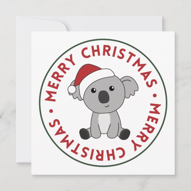 Invitation de Noël Koala Neige Hiver Animaux Koala (Devant)