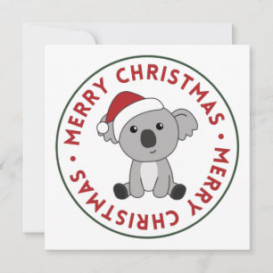 Invitation de Noël Koala Neige Hiver Animaux Koala