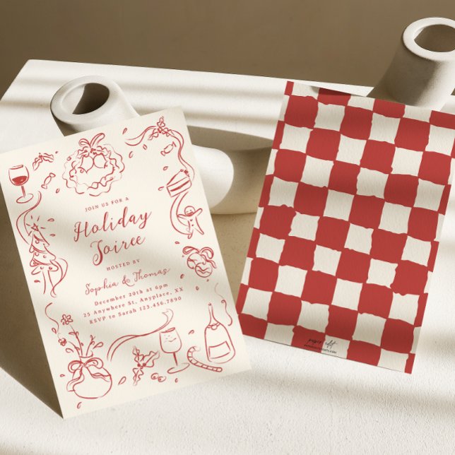 Invitation de Noël Main lunaire tirée (Créateur téléchargé)