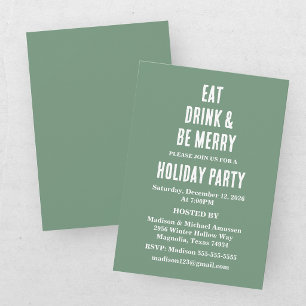 Invitation de Noël Manger Boire Et Se Réjouir