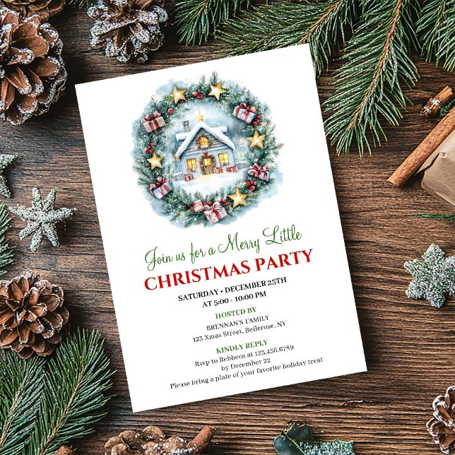 Invitation de Noël minimaliste et cosy (Minimalist Cozy Christmas Scene Holiday Invitation)
