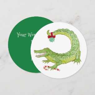 Invitation de Noël Mistletoe Gator