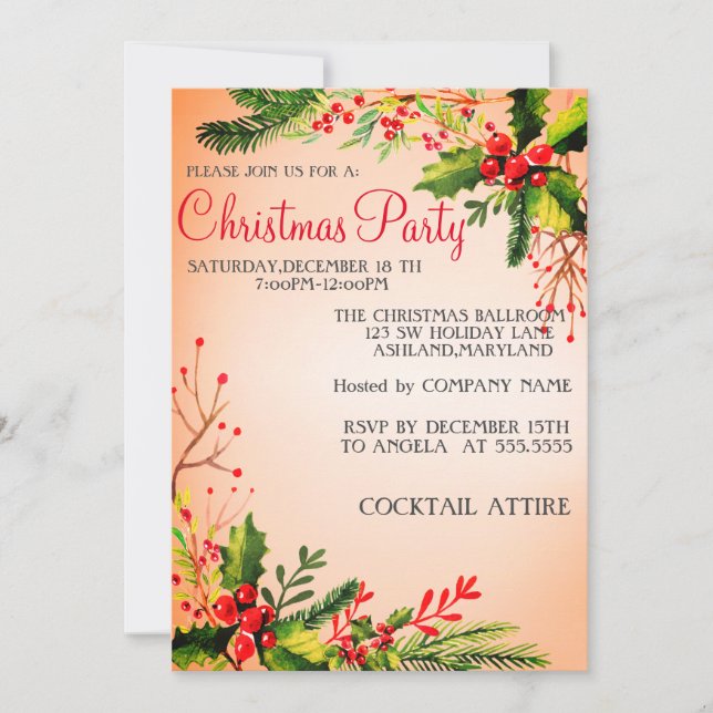 Invitation de Noël moderne, douce et Extraordinair (Devant)