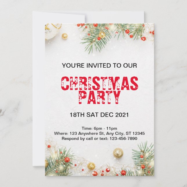 Invitation de Noël moderne minimaliste (Devant)