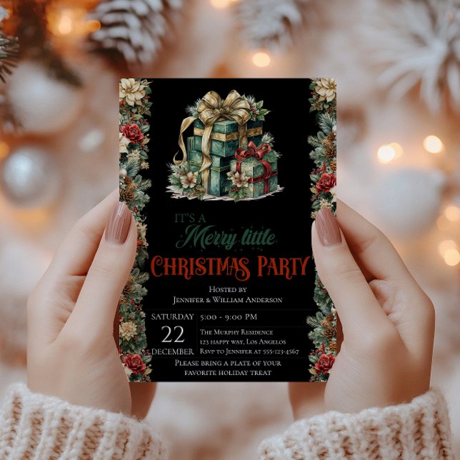 Invitation de Noël noir de luxe (Créateur téléchargé)