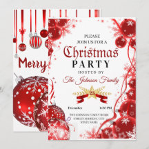 Invitation de Noël | Ornement rouge Invitation