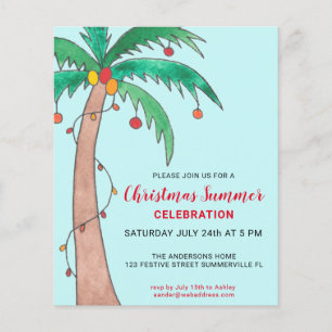 Invitation de Noël pas chère pour une fête d'été s