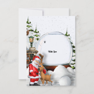 Invitation de Noël – Père Noël & Renne d'Hiver