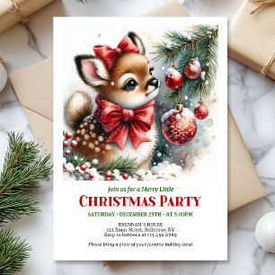 Invitation de Noël pour enfants à l'aquarelle avec