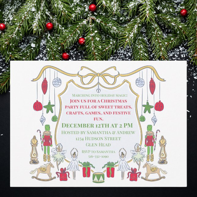 Invitation de Noël pour enfants Ballerina Soldat (Créateur téléchargé)