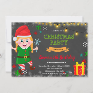 Invitation de Noël pour fille elfes