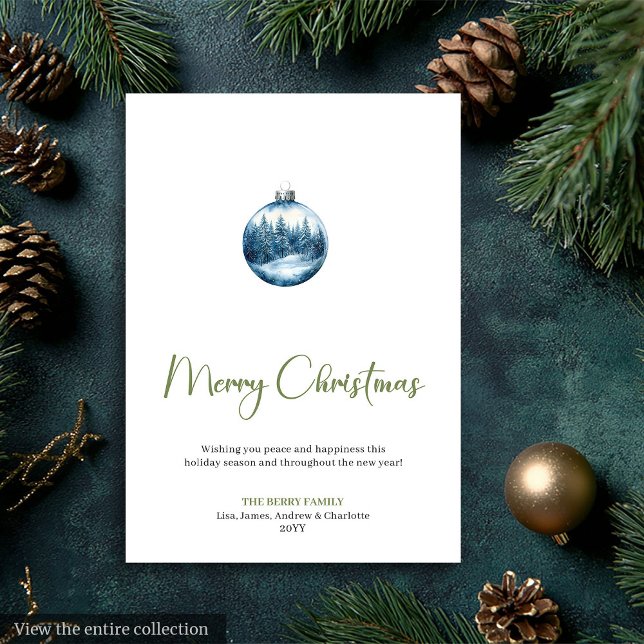Invitation de Noël scène hivernale minimaliste (Minimalist winter scene Christmas invitation)