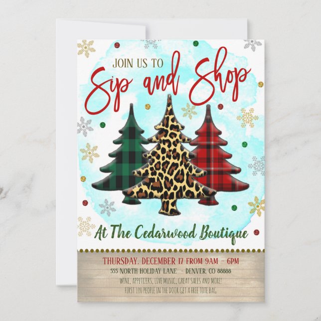 Invitation de Noël Shopping (Devant)