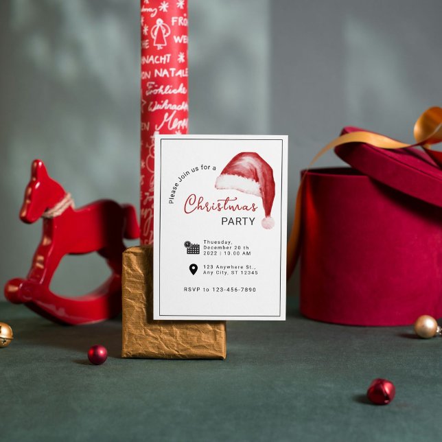 Invitation de Noël simple Watercolor (Créateur téléchargé)