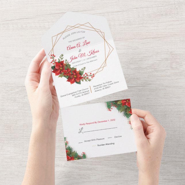 Invitation de Noël tout en un mariage (Déchirure)