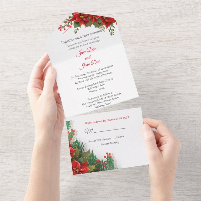 Invitation de Noël tout en un mariage (Déchirure)