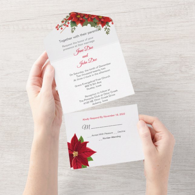 Invitation de Noël tout en un mariage (Déchirure)