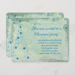 Invitation de Noël Tree Blues Grunge Party