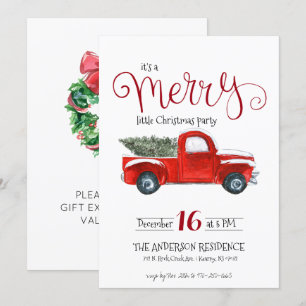 Invitation de Noël vintage Camion Rouge