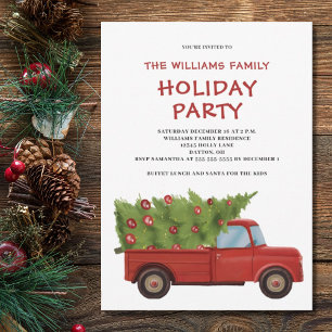 Invitation de Noël Vintage de la fête du Camion Ro
