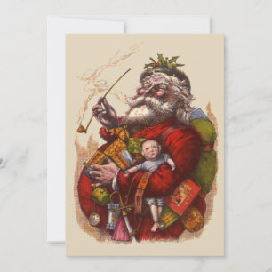 Invitation de Noël vintage victorien Père Noël