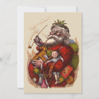 Invitation de Noël vintage victorien Père Noël