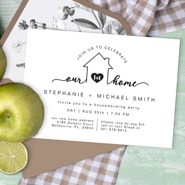 Invitation de notre première fête de ménage (First Home Housewarming Party)