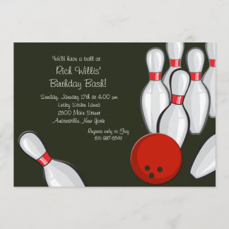 Invitation de nuit de bowling