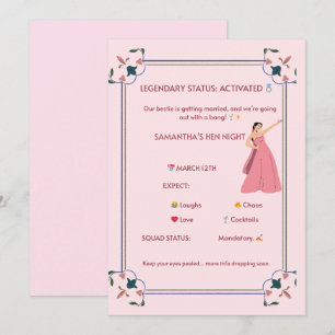 Invitation de Nuit de Hen Légendaire – Fleur rose
