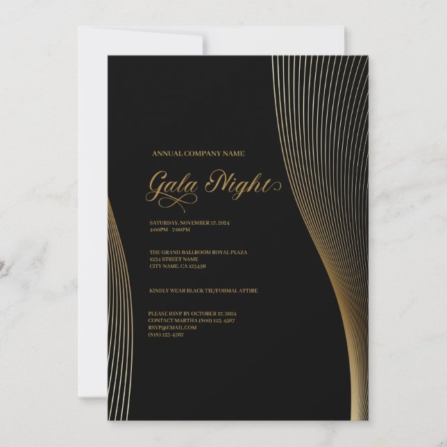 Invitation de nuit de la Compagnie Black and Gold (Devant)