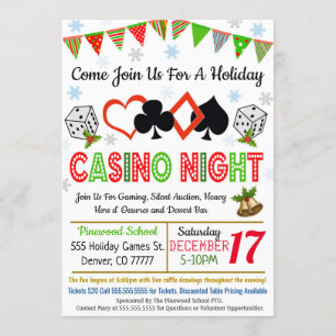 Invitation de nuit du casino de vacances