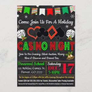 Invitation de nuit du casino de vacances