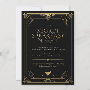 Invitation de nuit speakeasy secrète - Les Années