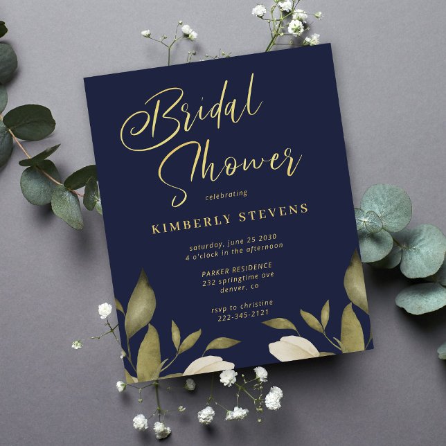 Invitation de nuptiale marine en or budget (Créateur téléchargé)