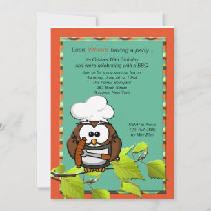 Invitation de Owl Cook BBQ