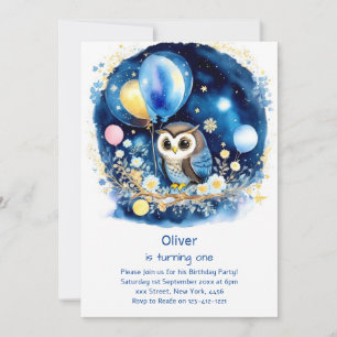 Invitation de Owl First Birthday